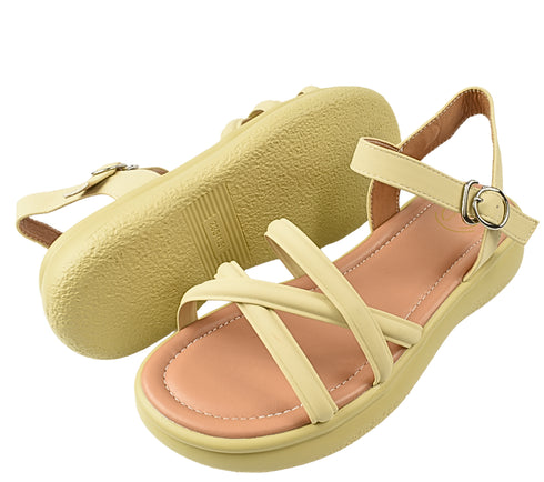 Sandale casual, dama, FORMAZIONE, 802 galben, piele naturala